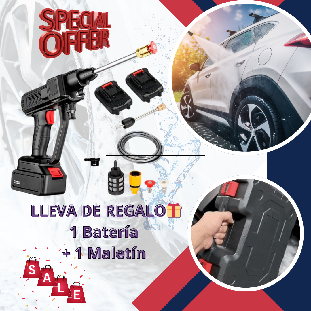 Pistola Hidrolavadora PREMIUM + 🎁 ( 1 Maletín + 1 Batería)