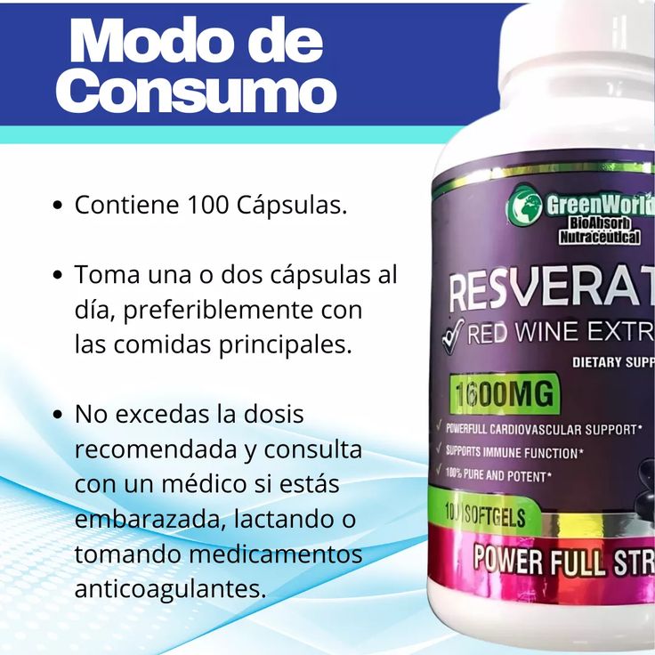 Resveratrol Premium X1600MG (SÚPER COMBO 2 X $ 34.99)