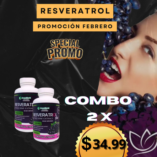 Resveratrol Premium X1600MG   (SÚPER COMBO 2 X $ 34.99)