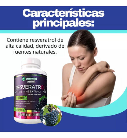 Resveratrol Premium X1600MG   (SÚPER COMBO 2 X $ 34.99)